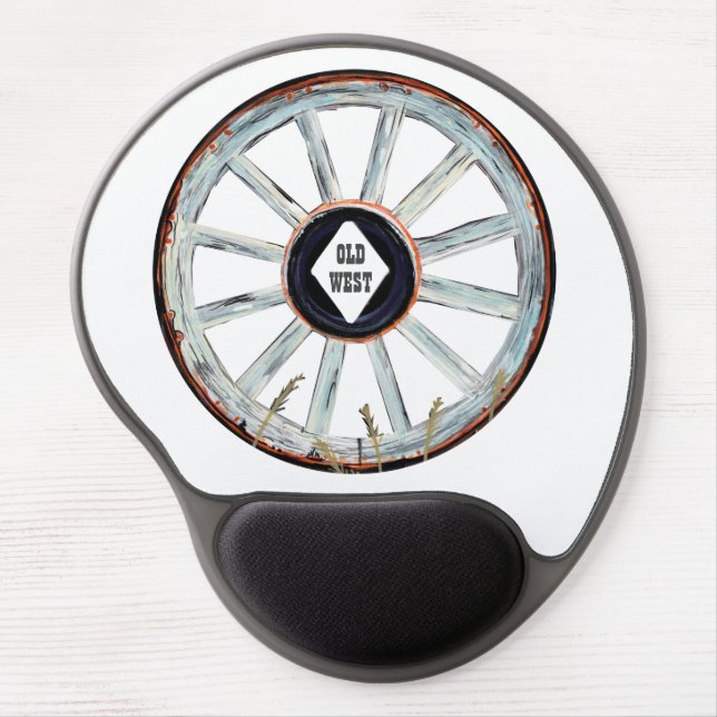 Old West Wagon Wheel Gel Mouse Pad (Front)