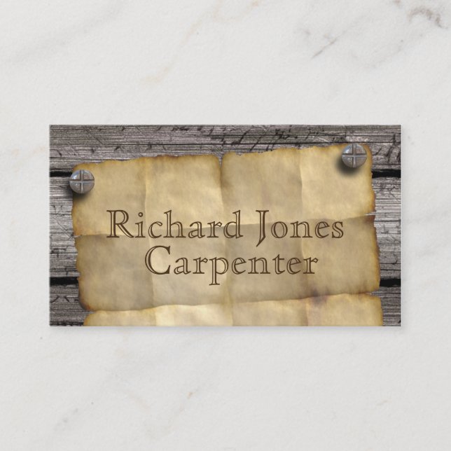 Old West Wanted poster ~ Carpenter, plumber, etc Business Card (Front)