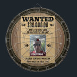 Old West Wanted Poster Personalized PHOTO and TEXT Dart Board<br><div class="desc">Fully customizable wanted old west poster! Change the text,  the dollar amount,  add photos,  and much more. Enjoy!</div>