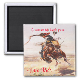 Western Reiter Vintage Style Cowboy USA Magnet Schild 
