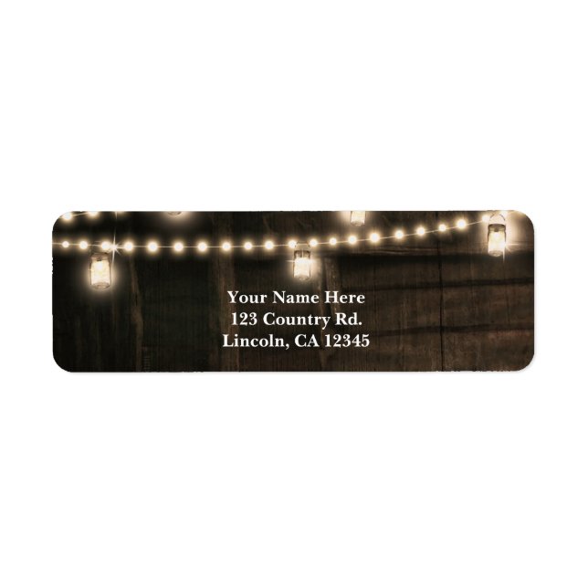 Old Western Saloon & Lights Rustic Wedding Label (Front)