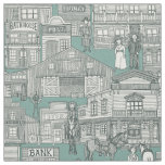 old western town desert tuquoise fabric