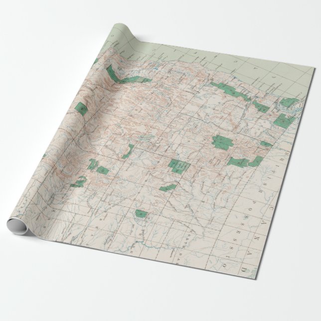 Old Western US National Forests & Parks Map (1898) Wrapping Paper (Unrolled)