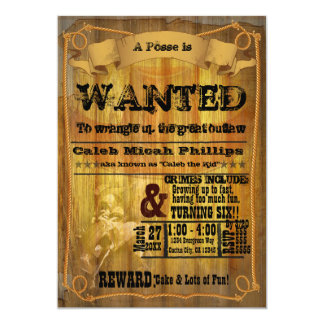 Wanted Poster Birthday Invitations 4