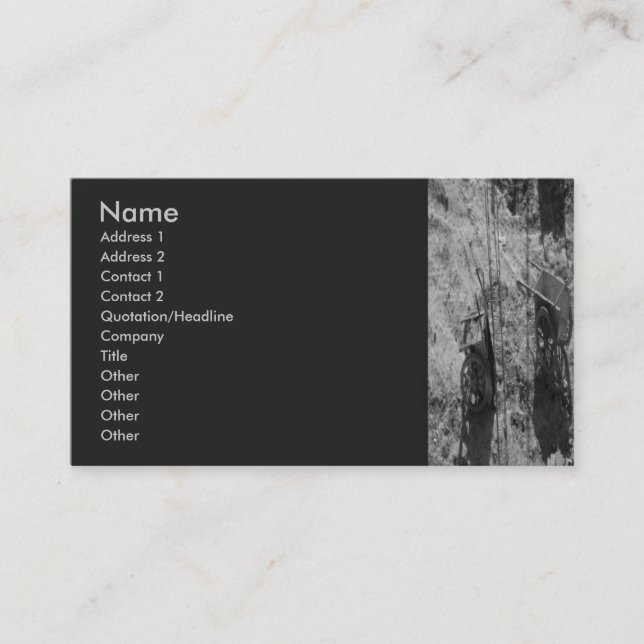 Old Wheelbarrows Profile Card (Front)