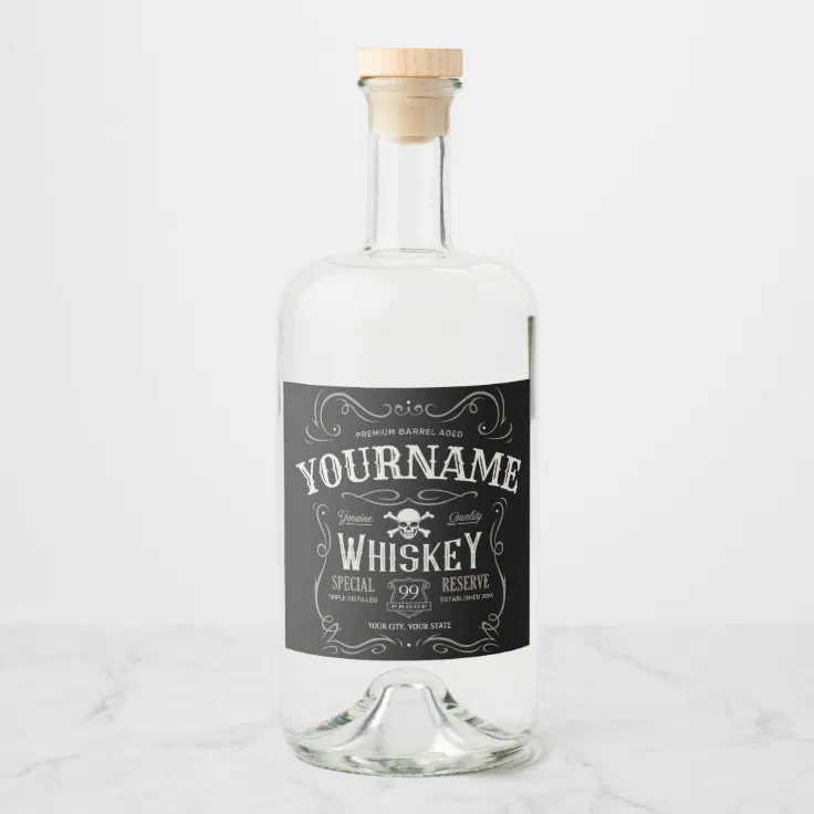 Old Whiskey Label Personalized Vintage Liquor Bar | Zazzle