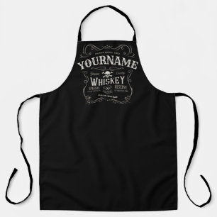 Old Whiskey Label Personalized Vintage Liquor Bar Apron