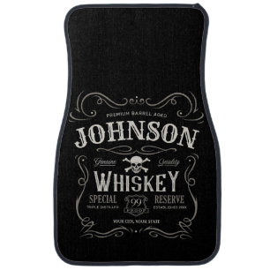 Old Whiskey Label Personalized Vintage Liquor Bar Car Floor Mat