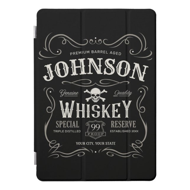 Old Whiskey Label Personalized Vintage Liquor Bar  iPad Pro Cover (Front)