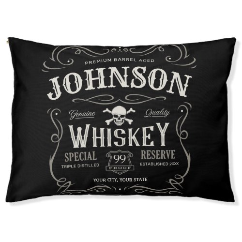 Old Whiskey Label Personalized Vintage Liquor Bar  Pet Bed