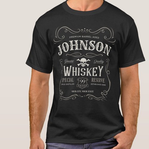 Old Whiskey Label Personalized Vintage Liquor Bar  T_Shirt