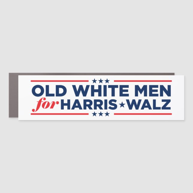 Old White Men for Harris Walz 2024 Bumper Car Magnet (Front)