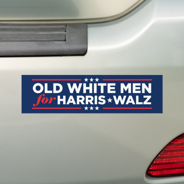 Old White Men for Harris Walz 2024 Bumper Sticker (On Car)