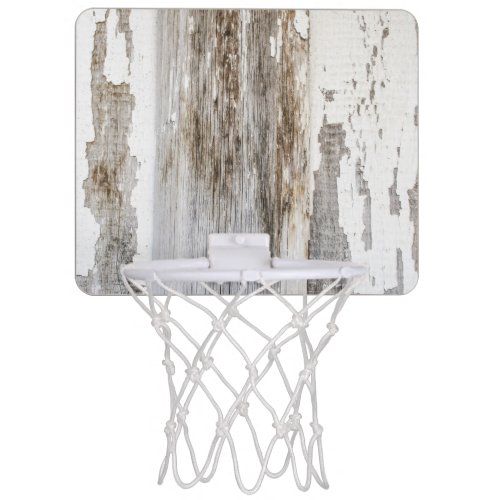 Old white paint wooden wall texture mini basketball hoop