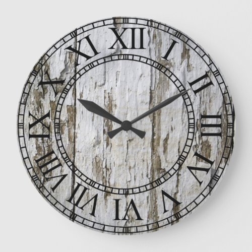 Old White Wash Barn Wood Large Clock