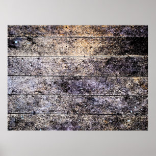 Old white wooden texture background. Color stain d Poster