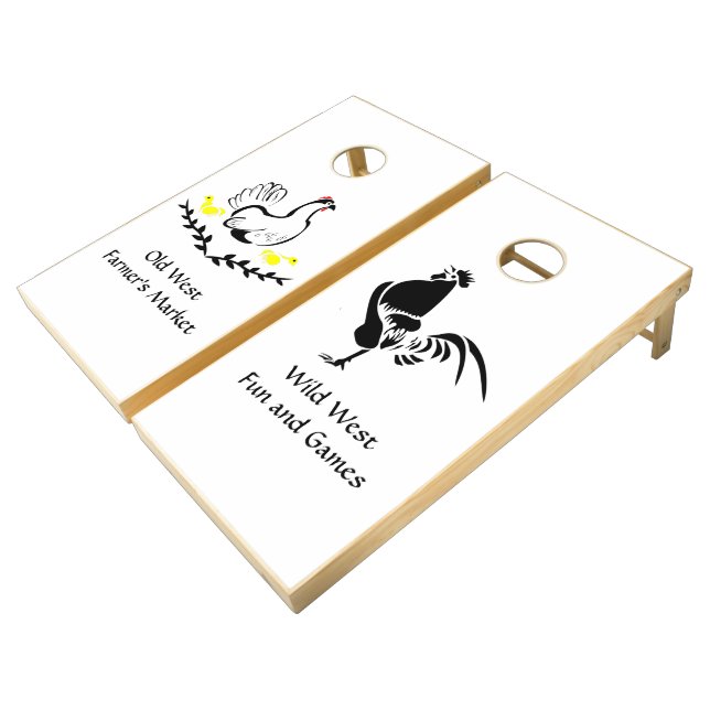 Old Wild West Hen and Rooster Set (Angled)