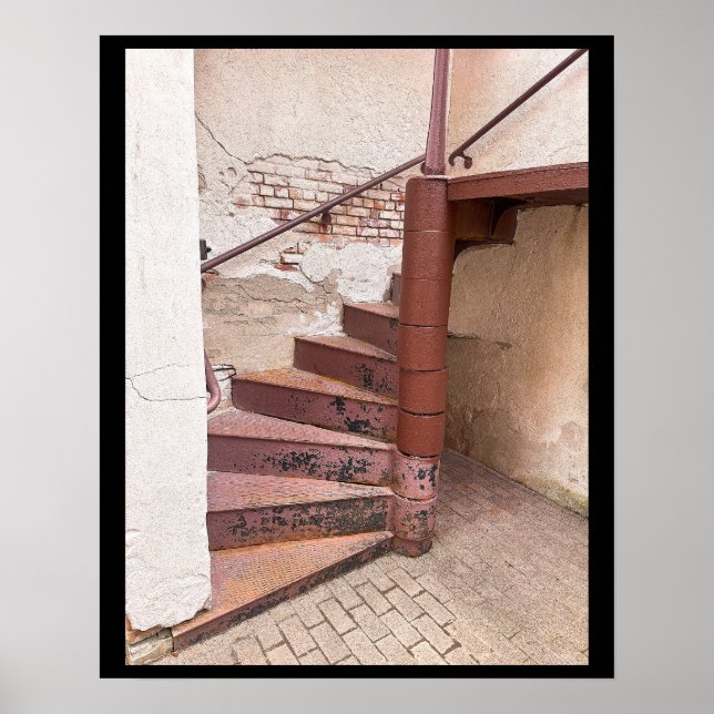 Old Winding Staircase Photo Poster (Front)