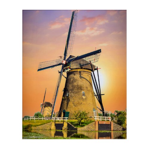 Old windmill in Netherlands for everyone Jigsaw Pu Acrylic Print