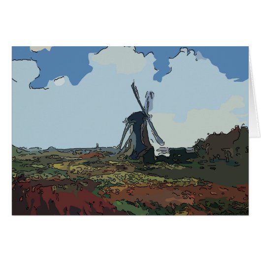 Old Windmill on field Cards (Front Horizontal)
