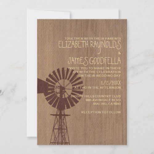 Old Windmill Wedding Invitations