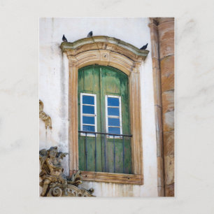 Old Window Doors Brazil Travel Postcard