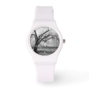 Old Winter Tree Grayscale White Watch