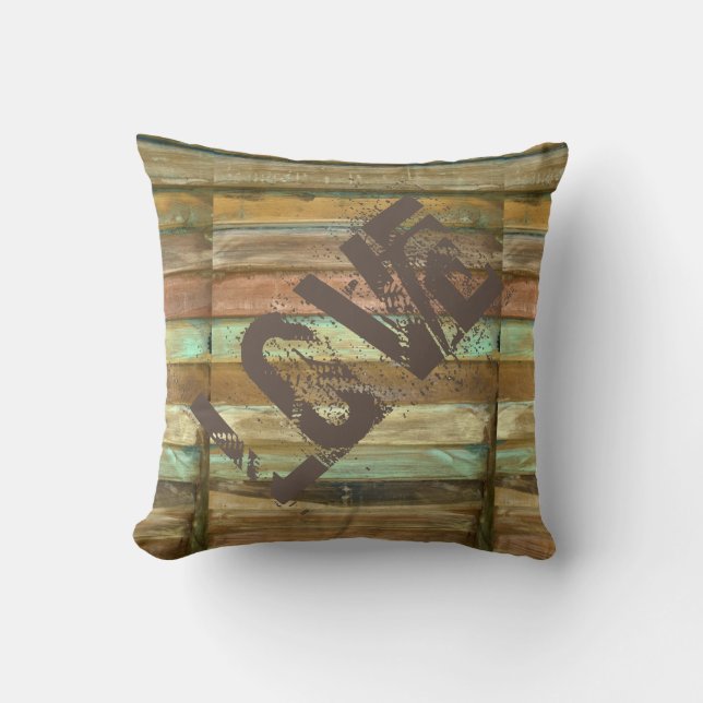 Old Withered Shades of Wood Pillow (Front)