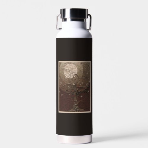 Old Withered Tree Moon  Stars  B Water Bottle