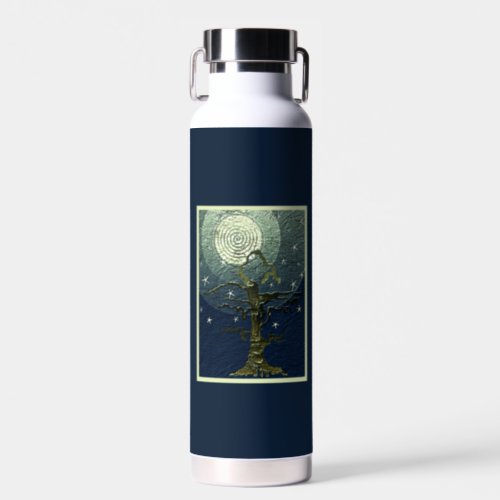 Old Withered Tree Moon  Stars  Water Bottle