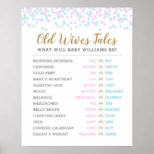 Old Wives Tales Chalkboard Poster, Old Wives Tales Gender Reveal Sign,  Gender Reveal Game Printable, Gender Reveal Party Decoration -  Israel