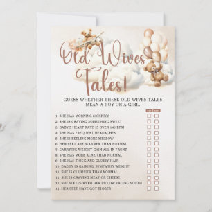 OLD WIVES TALES Baby Shower Game Cute Bear In Invitation