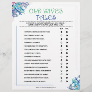 Old Wives Tales [Blue Floral] Letterhead