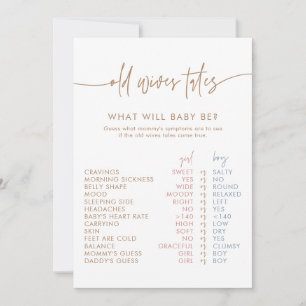 Old Wives Tales Card Boho Gender Reveal Game