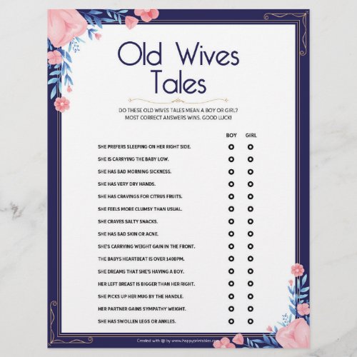 Old Wives Tales Floral Frame Letterhead