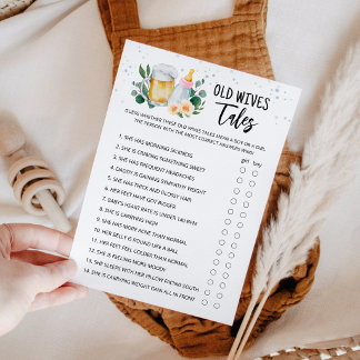 Old Wives Tales Game Baby Is Brewing card pink