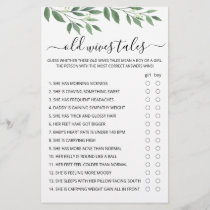 Old Wives Tales Game Baby Shower party game