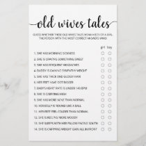 Old Wives Tales Game Baby Shower party game