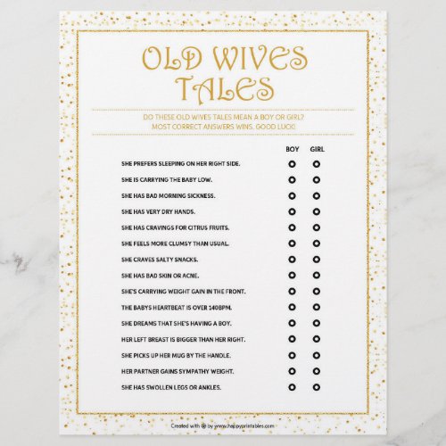 Old Wives Tales Golden Sparkles Letterhead