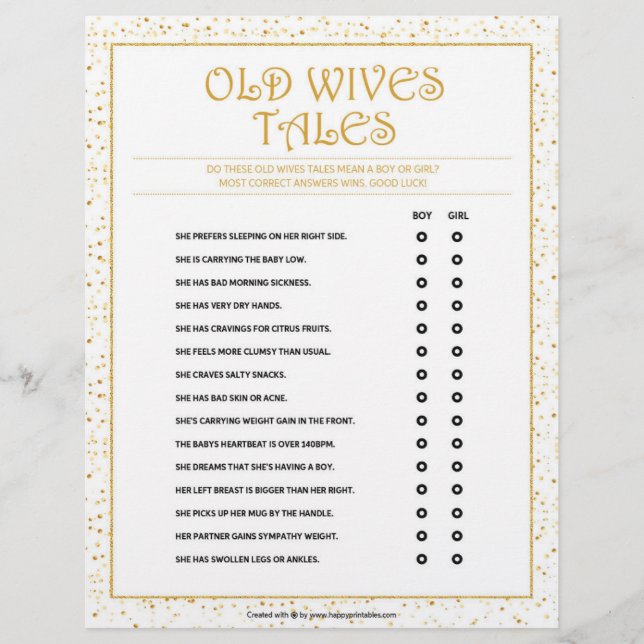 Old Wives Tales [Golden Sparkles] Letterhead (Front)