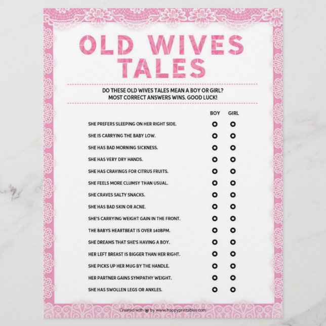 Old Wives Tales [Luxury Lace [Pink]] Letterhead (Front)