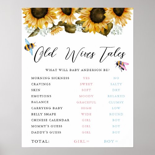 Old Wives Tales Pink Blue Bumblebee Sign