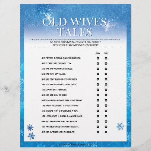 Old Wives Tales Snowy Blue Letterhead