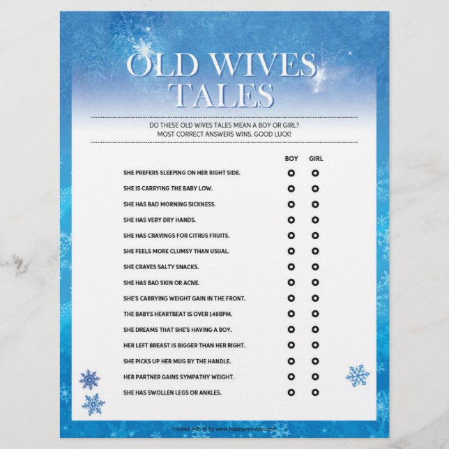 Old Wives Tales [Snowy Blue] Letterhead (Front)