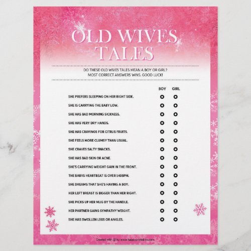 Old Wives Tales Snowy Pink Letterhead