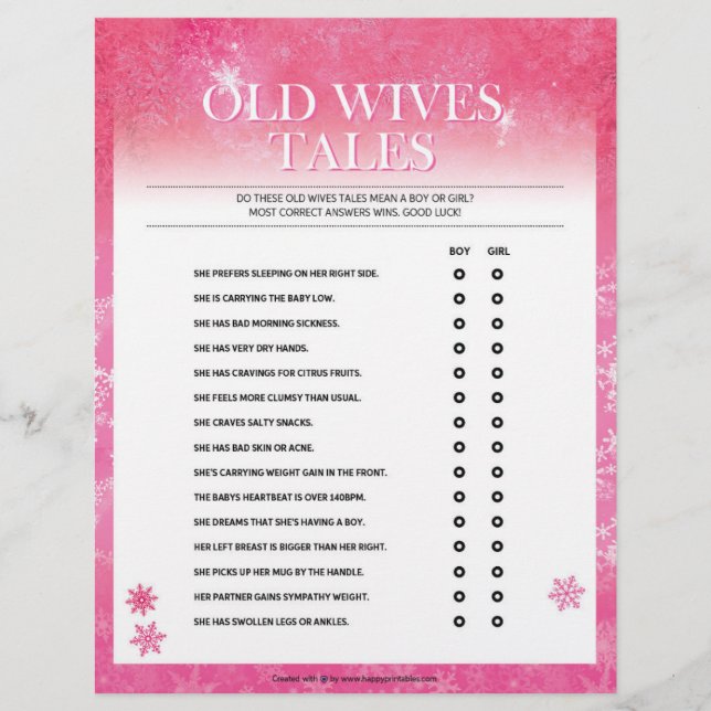 Old Wives Tales [Snowy Pink] Letterhead (Front)