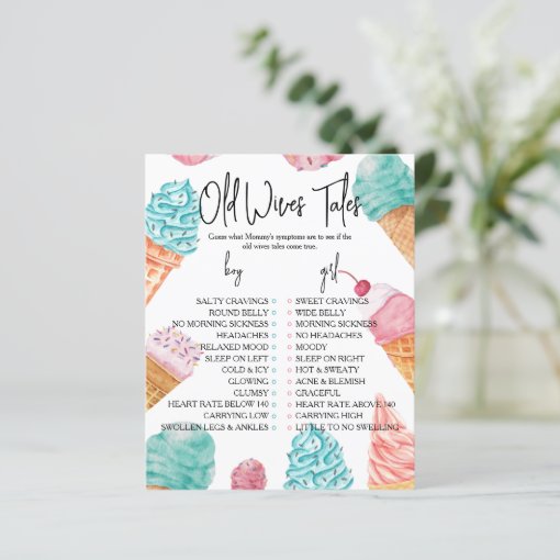 Old Wives Tales What's the Scoop Baby Shower Game Zazzle