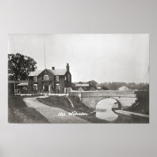 Old wolverton canal and hotel poster