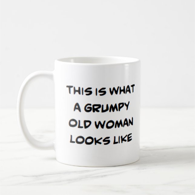 old woman grumpy coffee mug (Left)