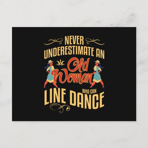 Old Woman Line Dancer Dancing Country Music Gift Postcard